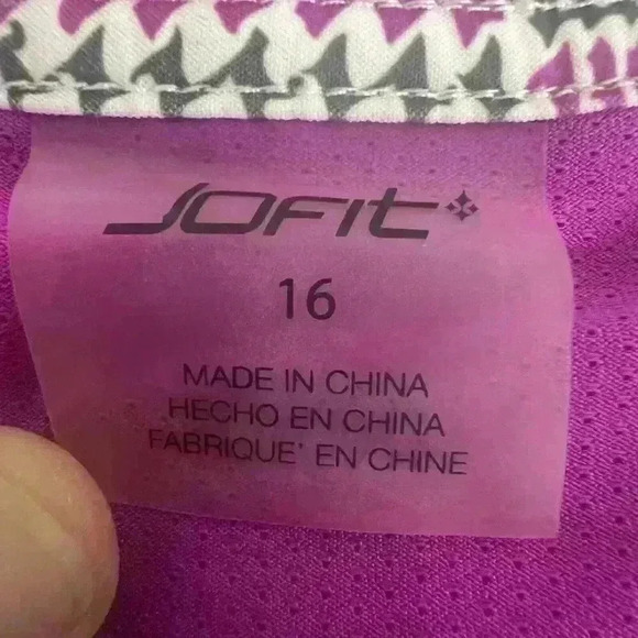 Jofit Golf Skirt Womans 16 Skort Pink Gray Active Performance Button Zip Pockets - Picture 14 of 16